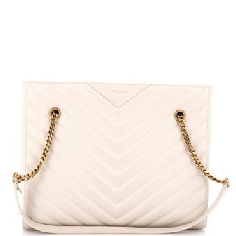 Saint Laurent Tribeca Shopping Tote Matelasse Chevron Leather Medium
