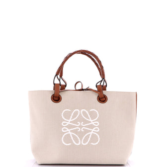 Loewe Anagram Square Basket Tote Canvas Small