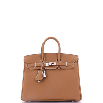 Hermes Birkin Handbag Brown Togo with Palladium Hardware 25