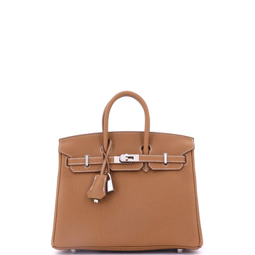 Hermes Birkin Handbag Brown Togo with Palladium Hardware 25