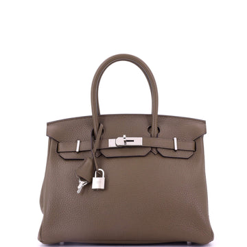 Hermes Birkin Handbag Verso Clemence with Palladium Hardware 30