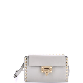 Valentino Garavani Rockstud Flip Lock Flap Bag Leather Small