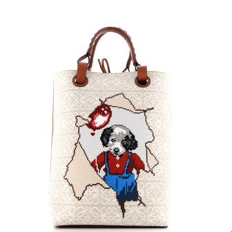 Loewe Joe Brainard Anagram Tote Embroidered Canvas Small