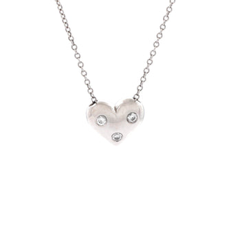 Tiffany & Co. Etoile Heart 3 Diamond Pendant Necklace Platinum with Diamonds