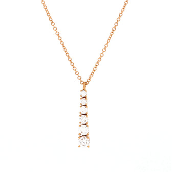 Tiffany & Co. Graduated Drop Pendant Necklace 18K Rose Gold with Diamonds
