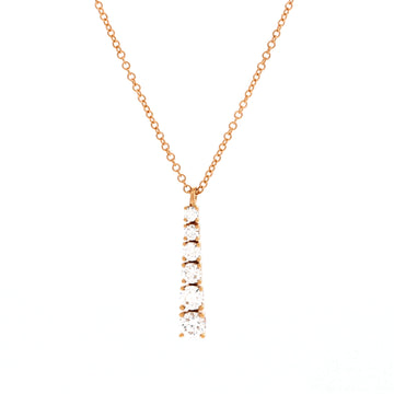 Tiffany & Co. Graduated Drop Pendant Necklace 18K Rose Gold with Diamonds