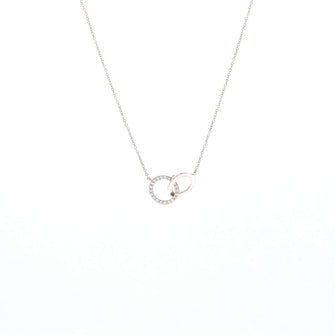 Tiffany & Co. Interlocking Circles Pendant Necklace 18K White Gold and Diamonds