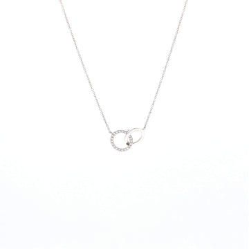Tiffany & Co. Interlocking Circles Pendant Necklace 18K White Gold and Diamonds