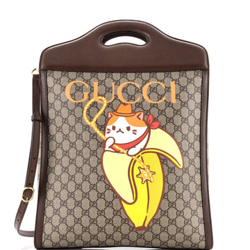 Gucci Cut Out Handle Tote Printed GG Coated Canvas