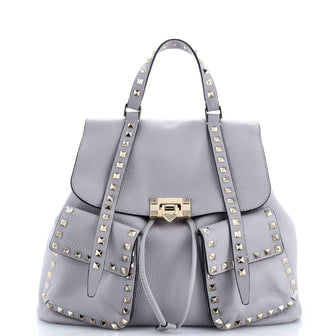 Valentino Garavani Rockstud Flip Lock Backpack Leather