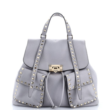 Valentino Garavani Rockstud Flip Lock Backpack Leather