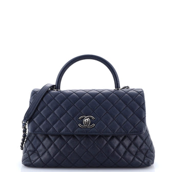Chanel Coco Top Handle Bag Quilted Caviar Medium