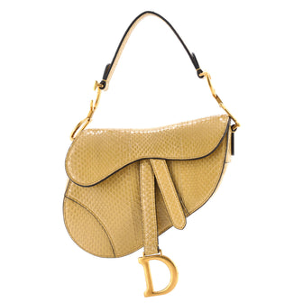 Christian Dior Saddle Handbag Python Mini