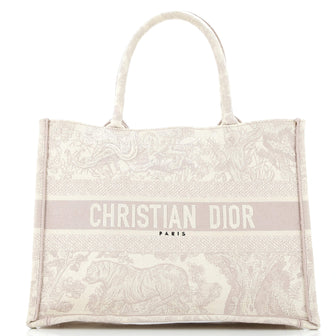 Christian Dior Book Tote Embroidered Canvas Medium