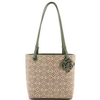 Loewe Square T Tote Anagram Jacquard with Leather