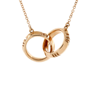 Tiffany & Co. Atlas X Closed Interlocking Pendant Necklace 18K Rose Gold
