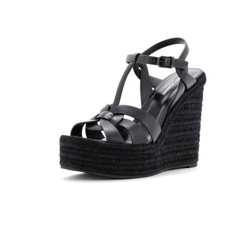 Saint Laurent Women's Tribute Wedge Espadrille Sandals Leather