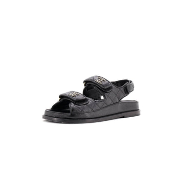 Chanel Women's Velcro Dad Sandals Quilted Leather