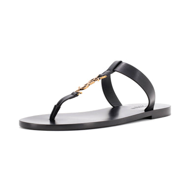 Saint Laurent Men's Cassandra Thong Flat Sandals Leather