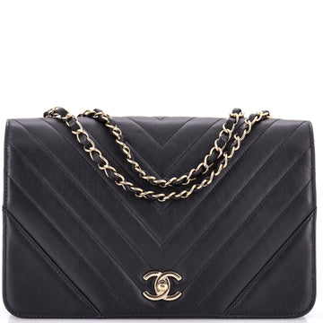 Chanel Statement Flap Bag Chevron Calfskin Medium