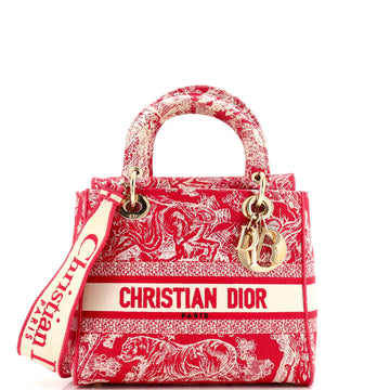 Christian Dior Toile de Jouy Lady D-Lite Bag Embroidered Canvas