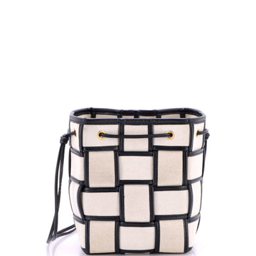 Bottega Veneta Cassette Bucket Bag Maxi Intrecciato Canvas Small