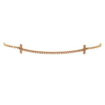 Tiffany & Co. T Smile Chain Bracelet 18K Yellow Gold with Diamonds Medium