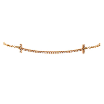 Tiffany & Co. T Smile Chain Bracelet 18K Yellow Gold with Diamonds Medium
