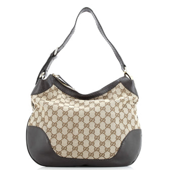 Gucci Charlotte Zip Hobo GG Canvas with Leather Medium
