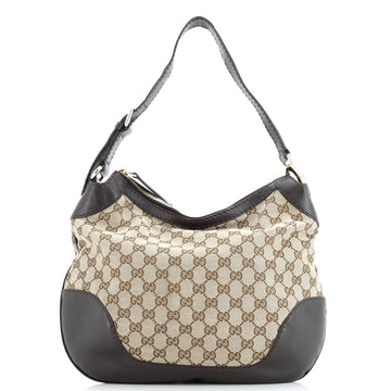 Gucci Charlotte Zip Hobo GG Canvas with Leather Medium