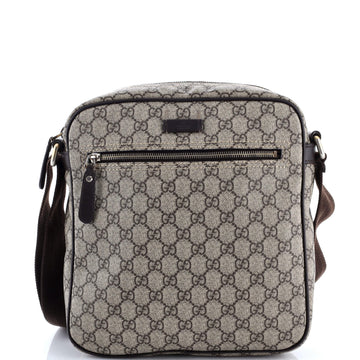 Gucci Front Zip Messenger GG Coated Canvas Medium