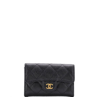 Chanel Classic Flap Card Case Quilted Caviar