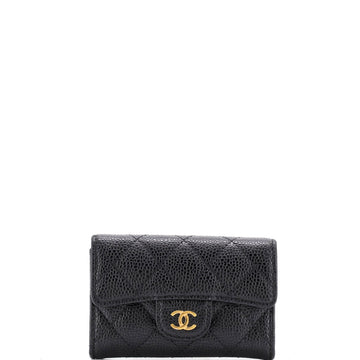 Chanel Classic Flap Card Case Quilted Caviar