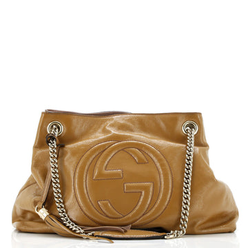 Gucci Soho Chain Strap Shoulder Bag Patent Medium