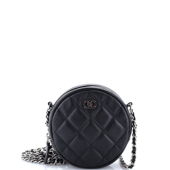 Chanel Round Clutch with Chain Quilted Lambskin Mini