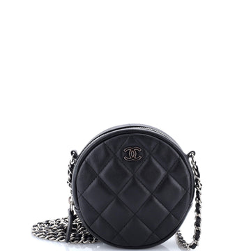 Chanel Round Clutch with Chain Quilted Lambskin Mini