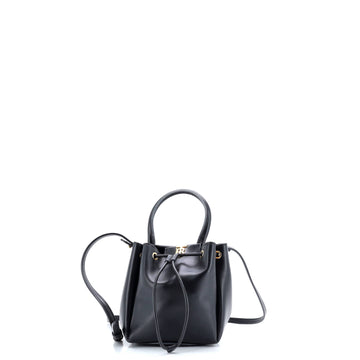 Burberry TB Drawstring Bucket Bag Leather Mini