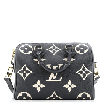 Louis Vuitton Speedy Bandouliere Bag Bicolor Monogram Empreinte Giant 25