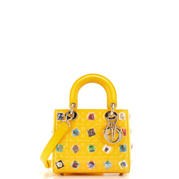 Christian Dior Lady Dior Art Bag Limited Edition Sara Cwynar Embellished Quilted Patent Small
