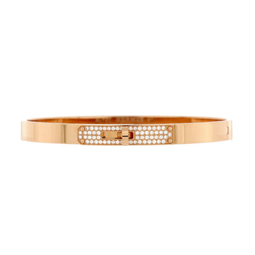 Hermes Kelly Bracelet 18K Rose Gold and Pave Diamonds Small