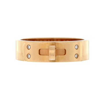 Hermes Kelly Ring 18K Rose Gold with Diamonds PM