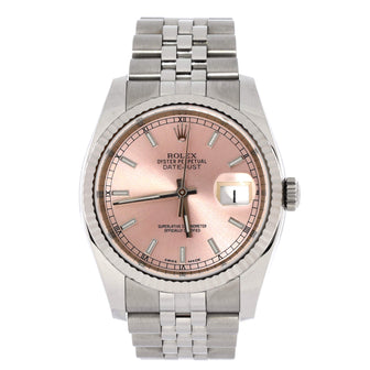 Rolex Oyster Perpetual Datejust Automatic Watch Stainless Steel and White Gold 36