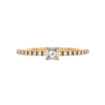 Cartier Etincelle de Cartier Ring 18K Yellow Gold with Princess Cut Diamond and Pave Diamonds