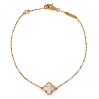 Van Cleef & Arpels Sweet Alhambra Bracelet 18K Yellow Gold and Mother of Pearl