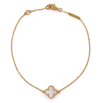 Van Cleef & Arpels Sweet Alhambra Bracelet 18K Yellow Gold and Mother of Pearl