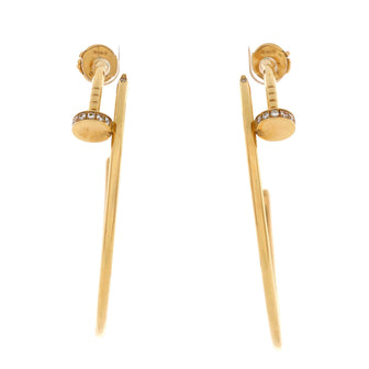 Cartier Juste un Clou Hoop Earrings 18K Yellow Gold with Diamonds XL
