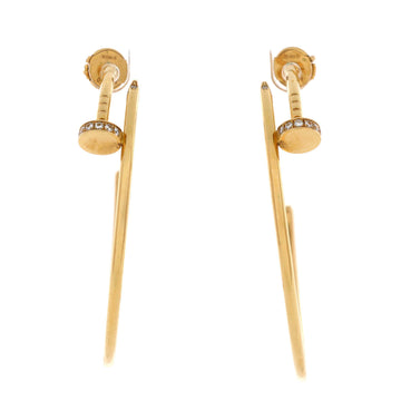 Cartier Juste un Clou Hoop Earrings 18K Yellow Gold with Diamonds XL