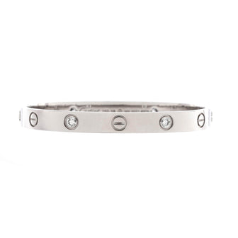 Cartier Love 4 Diamond Bracelet 18K White Gold and Diamonds