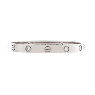 Cartier Love 4 Diamond Bracelet 18K White Gold and Diamonds