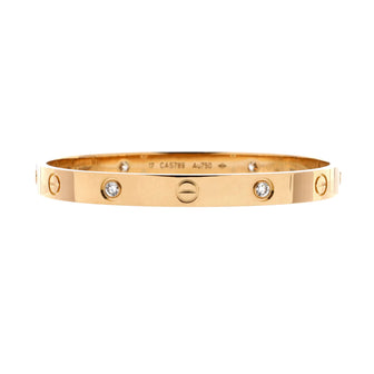 Cartier Love 4 Diamond Bracelet 18K Yellow Gold with Diamonds